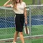 Nina Side Stripe Skirt Black