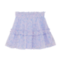 Skirt Lurex Stripe Flowers Blue Purple