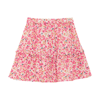 Skirt Structure Flowers Pink Red