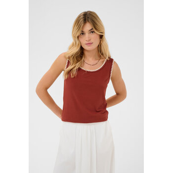 CRRibba Top White/Burgundy