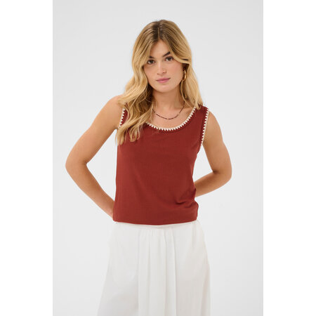 CRRibba Top White/Burgundy