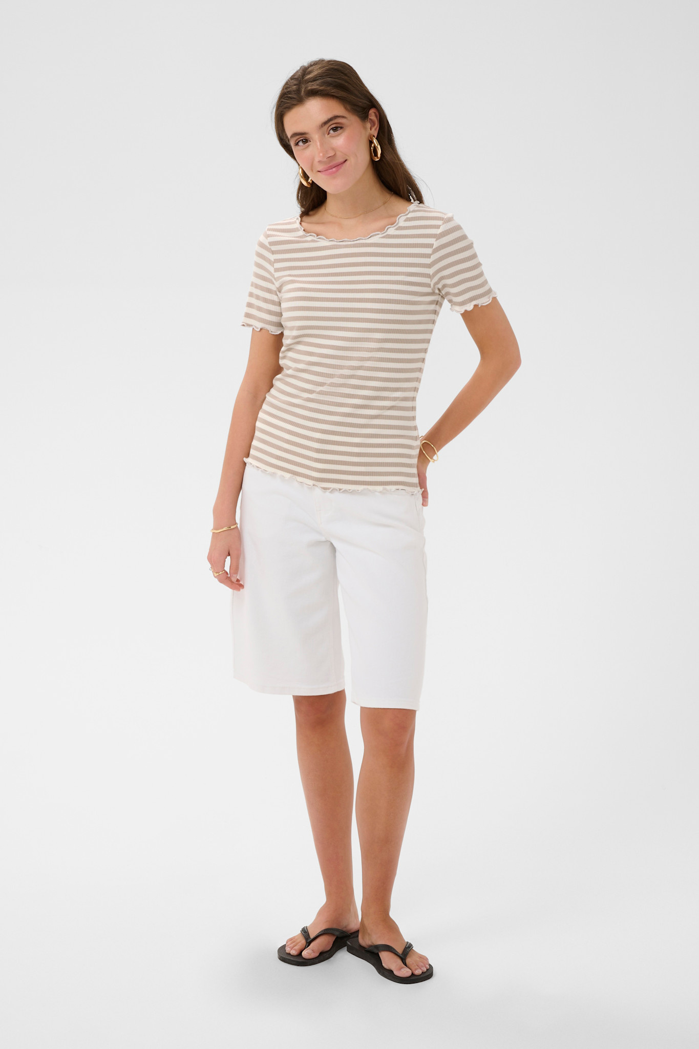 CRRibba stripe Tshirt Apricot/Orange