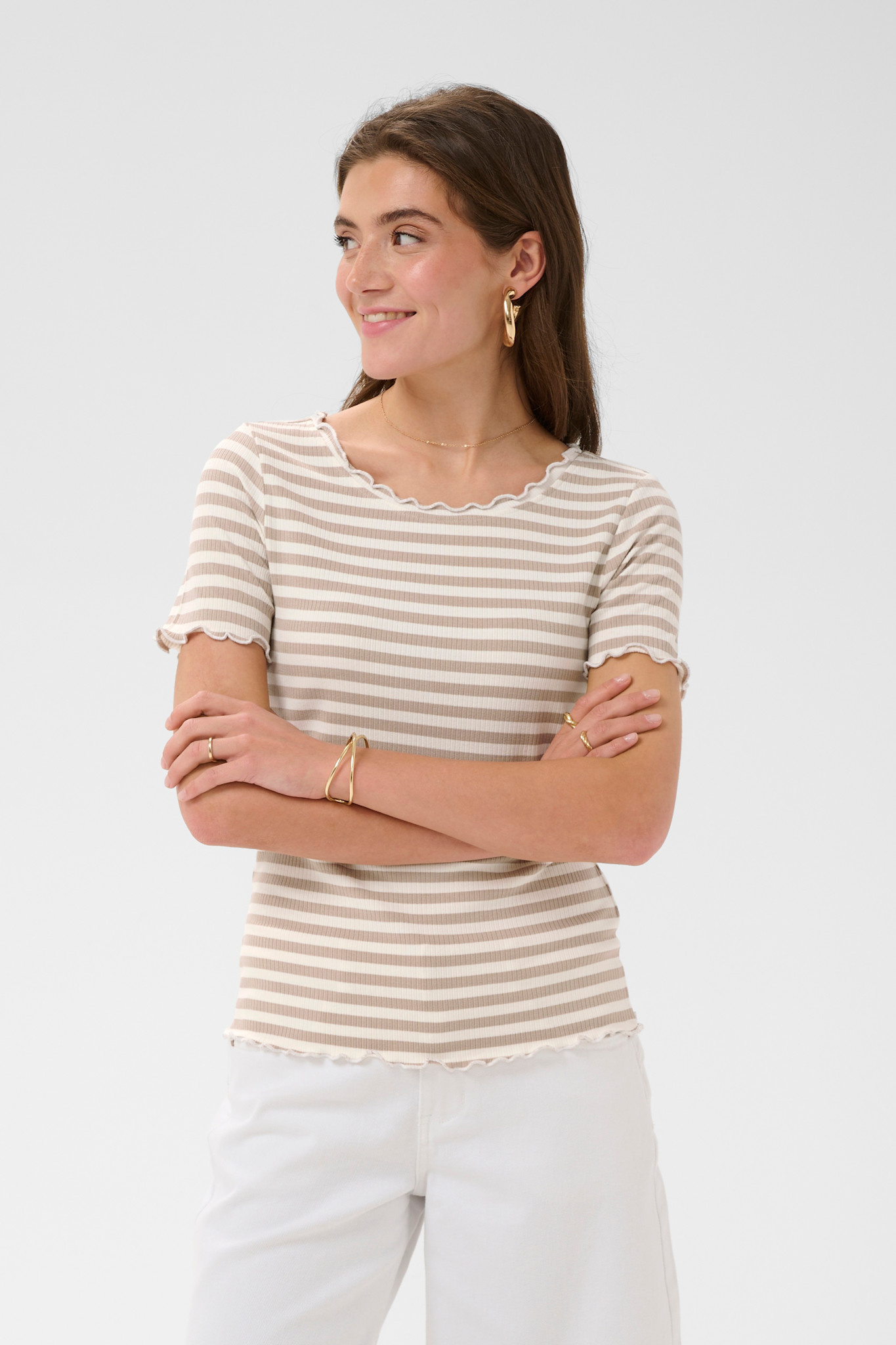CRRibba stripe Tshirt Apricot/Orange