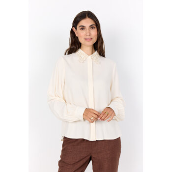Cream Blouse Collar Details