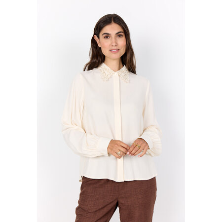 Cream Blouse Collar Details