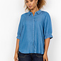 Medium Blue Denim Blouse Short Sleeve