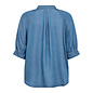 Medium Blue Denim Blouse Short Sleeve