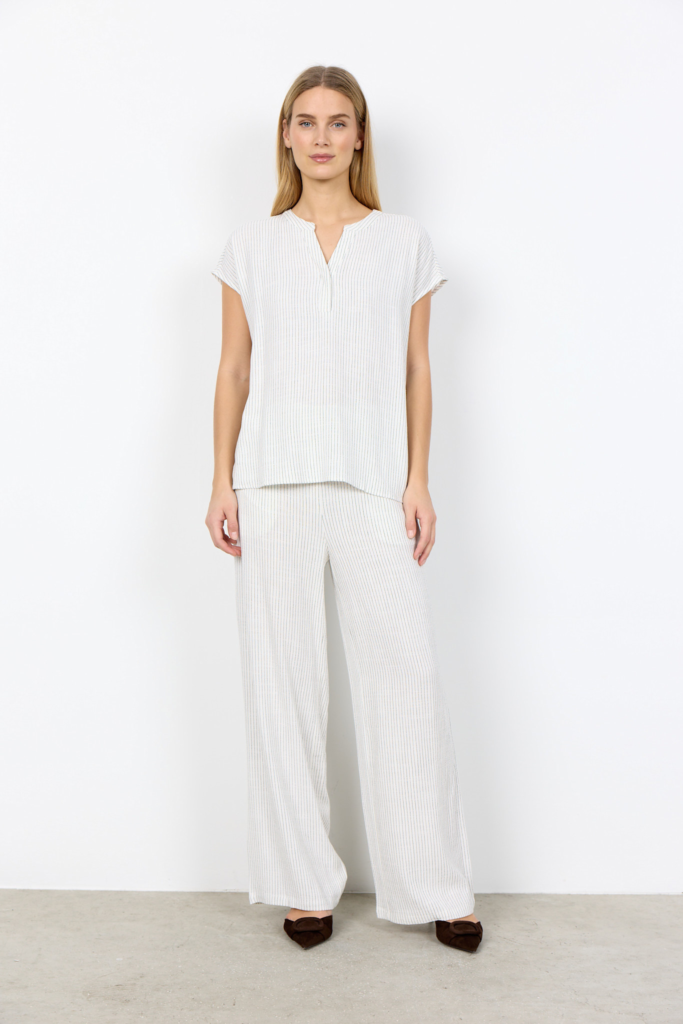 Linen Blouse Offwhite Combi