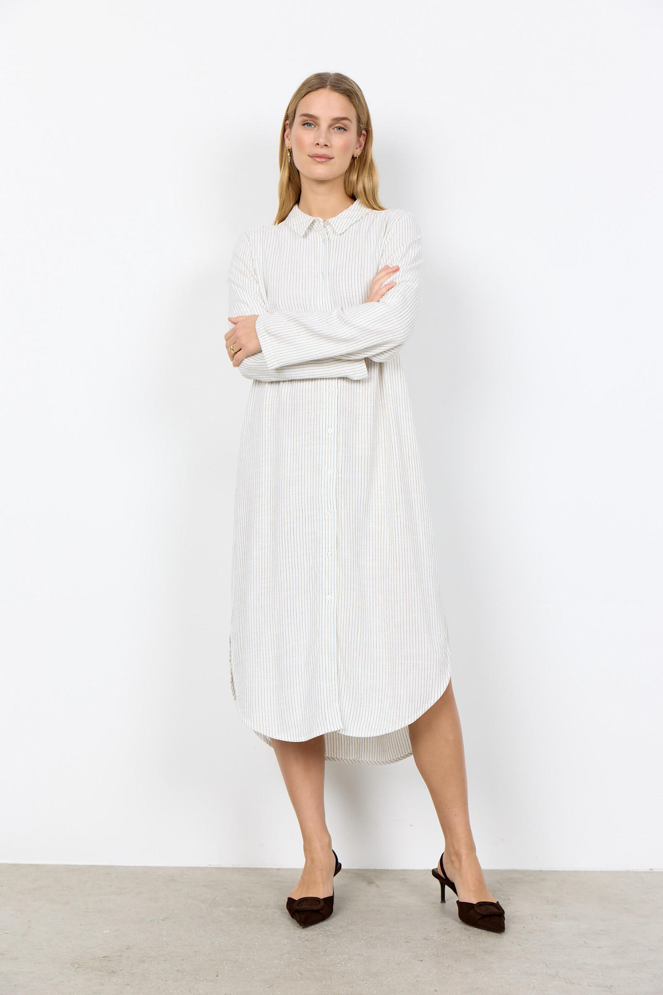 Offwhite Combi Woven Dress Striped
