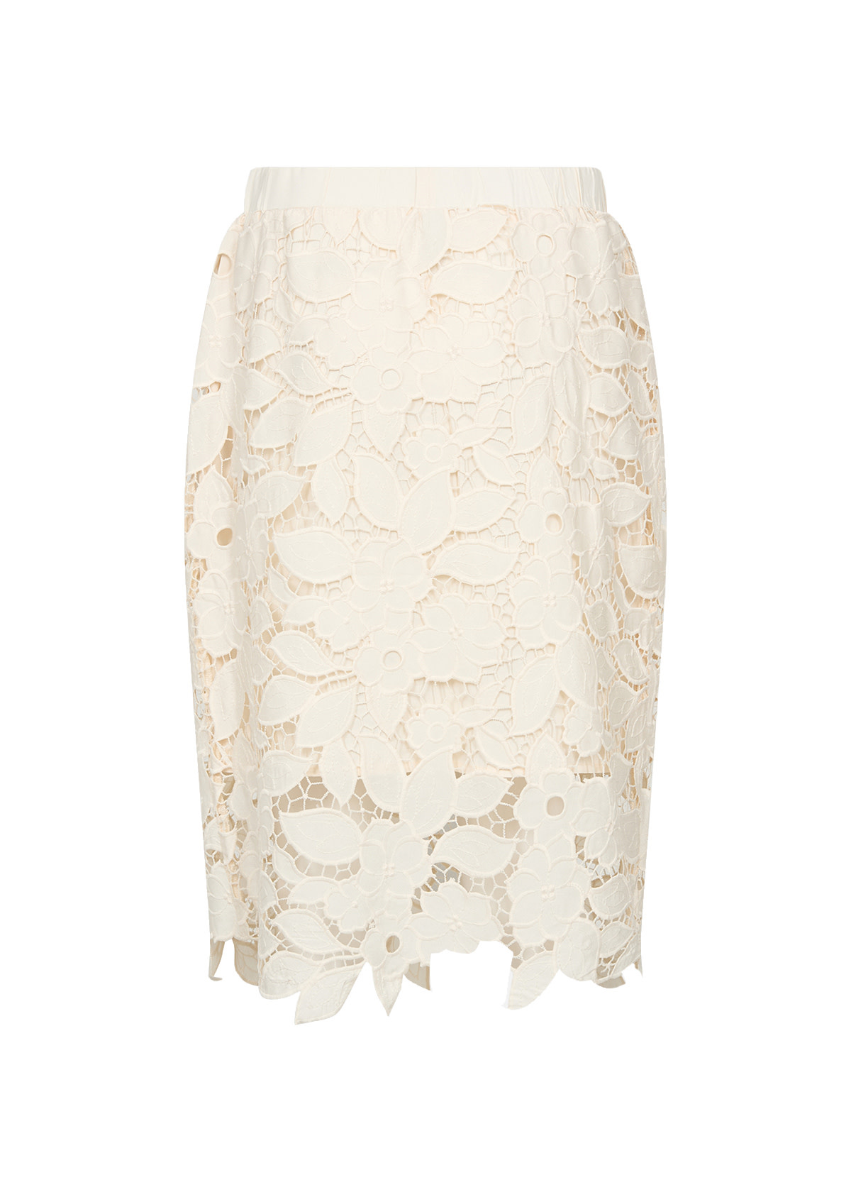 Woven Skirt Cream Flower Detail