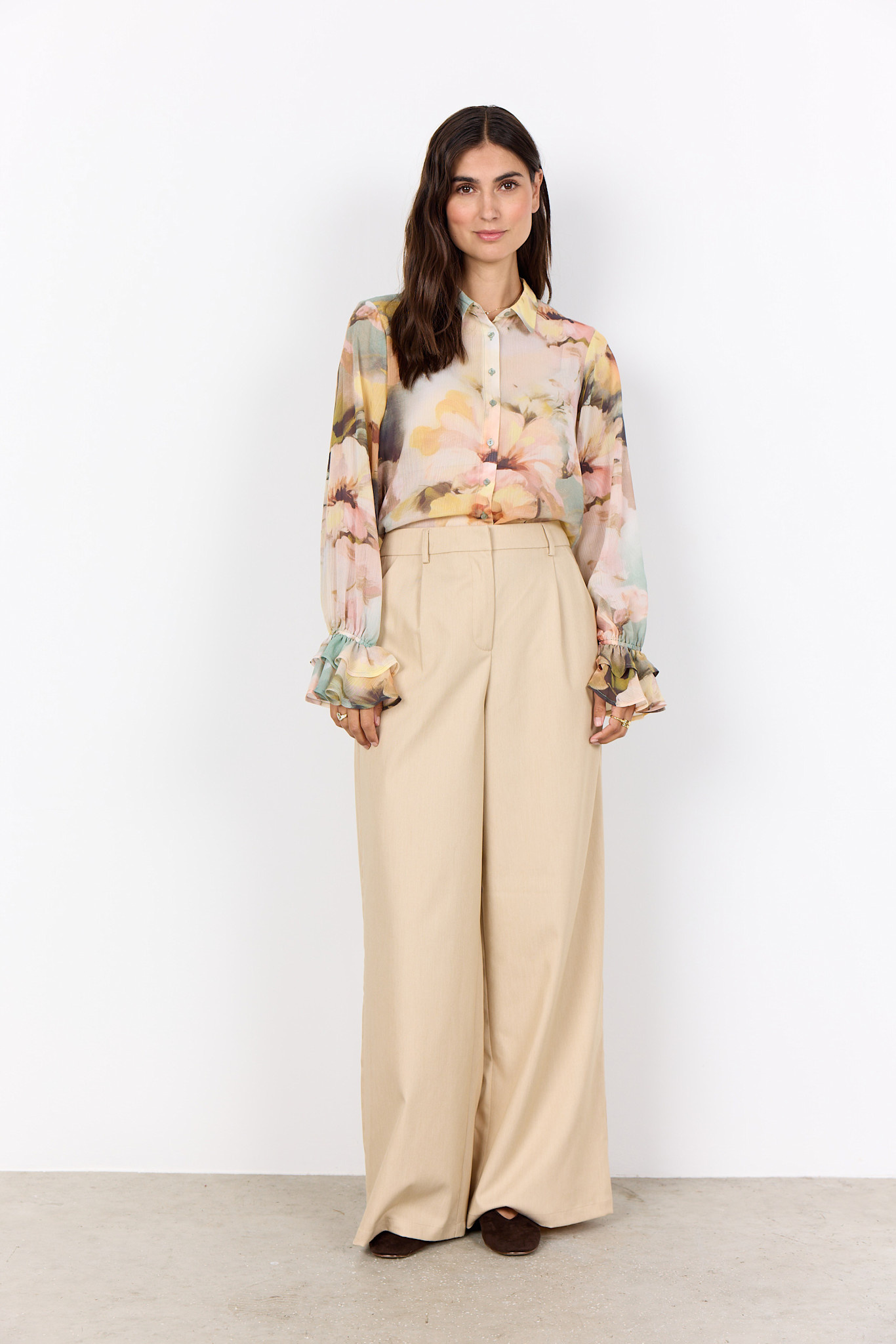 Flowered Pastel Woven Blouse