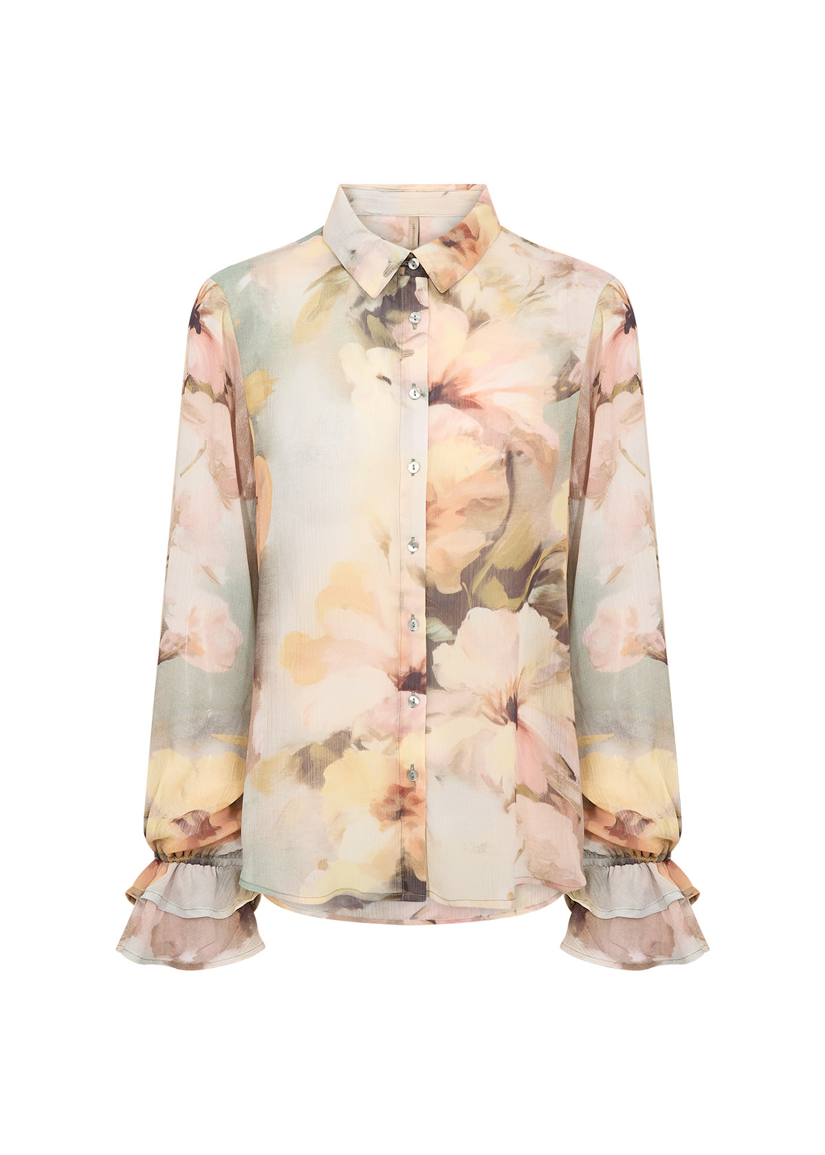 Flowered Pastel Woven Blouse