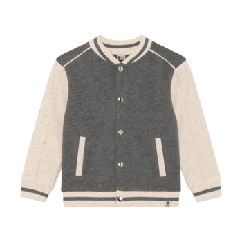 Oversized Bomber Jacket Grey White
