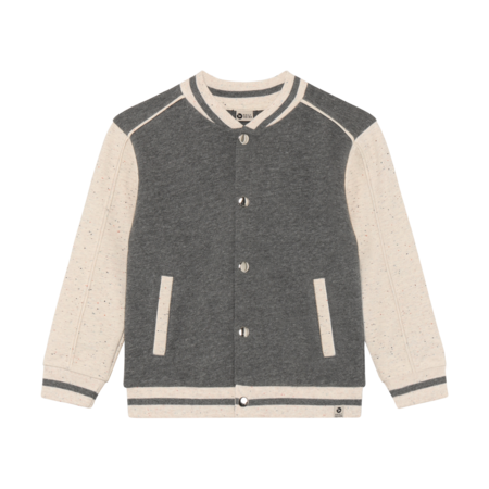 Oversized Bomber Jacket Grey White