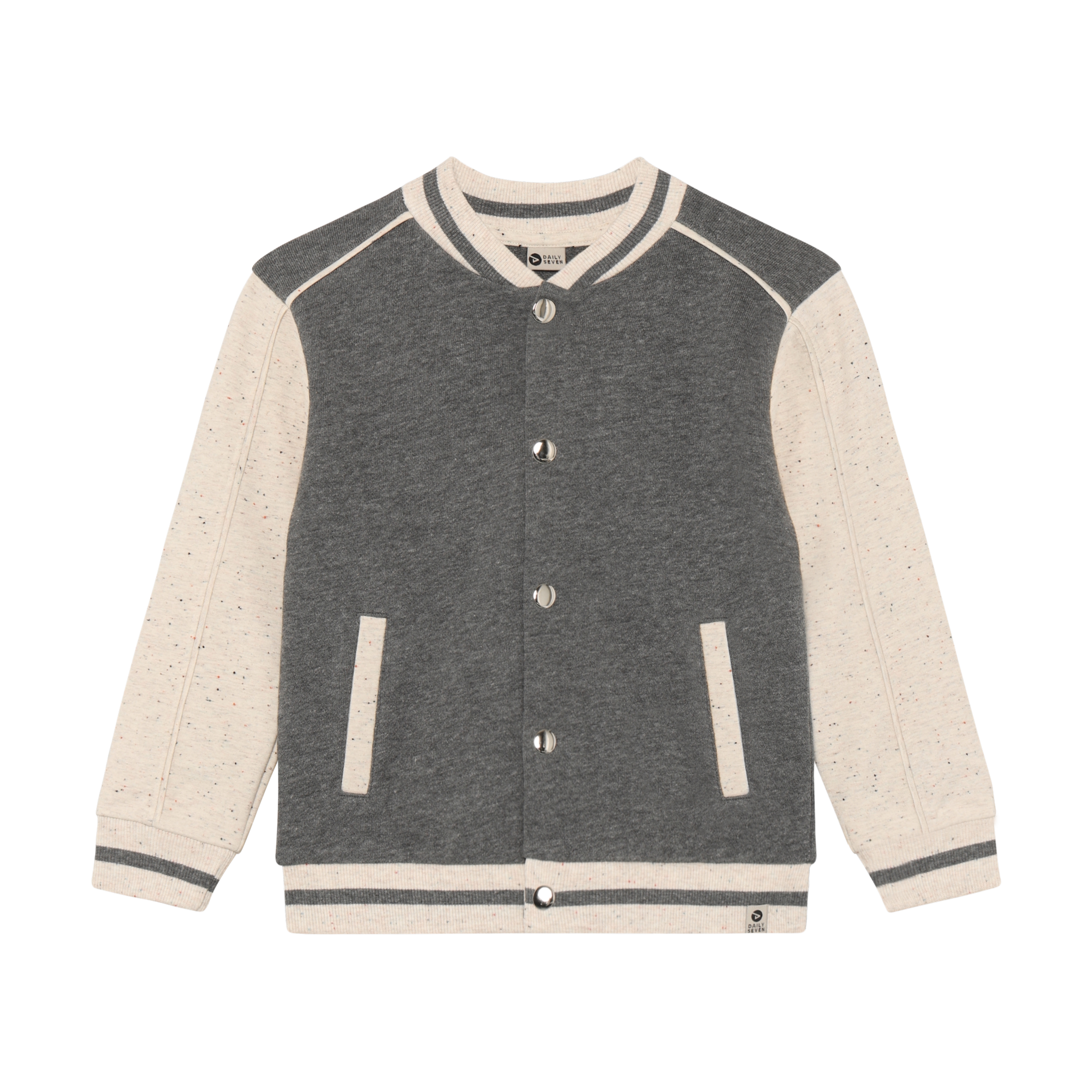 Oversized Bomber Jacket Grey White