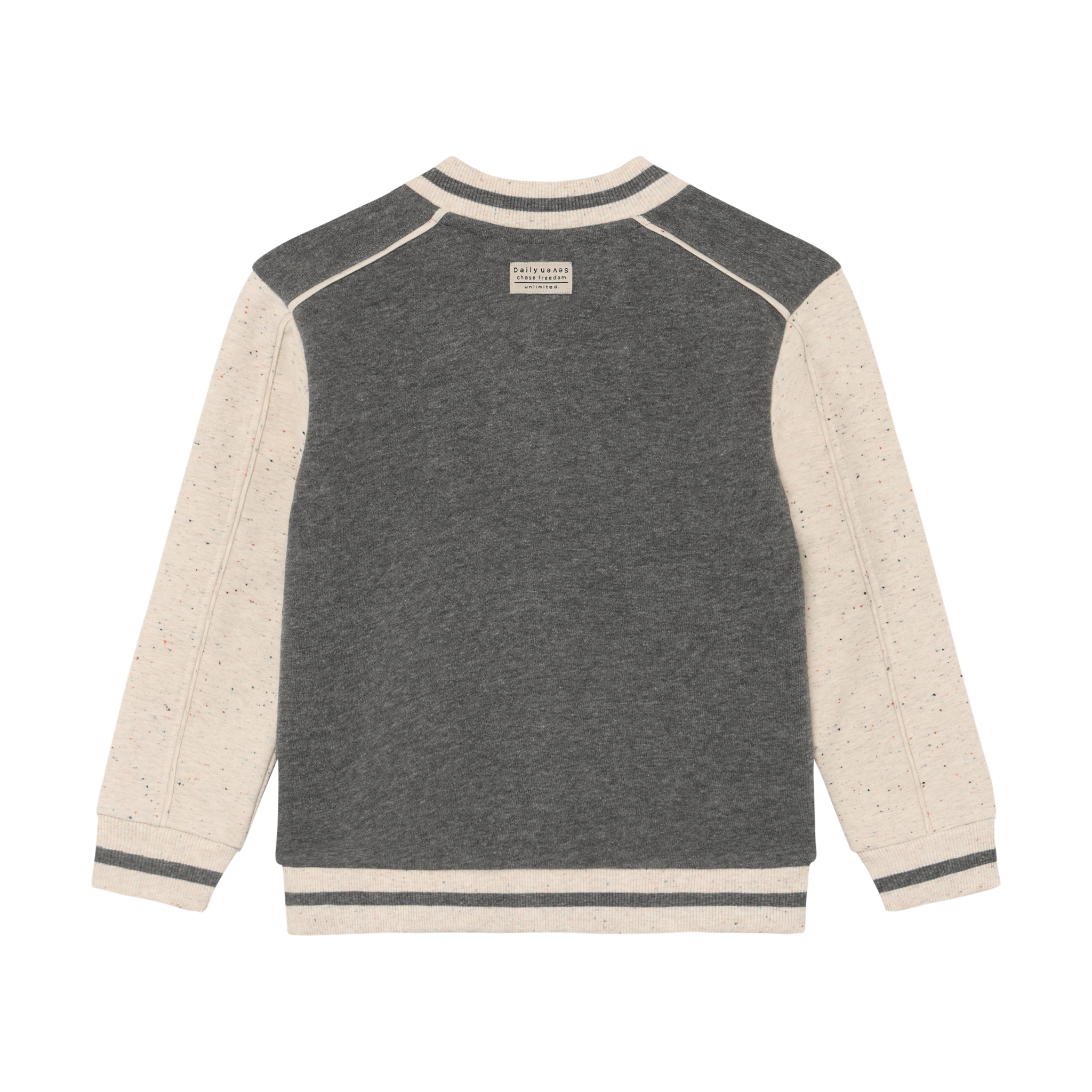 Oversized Bomber Jacket Grey White