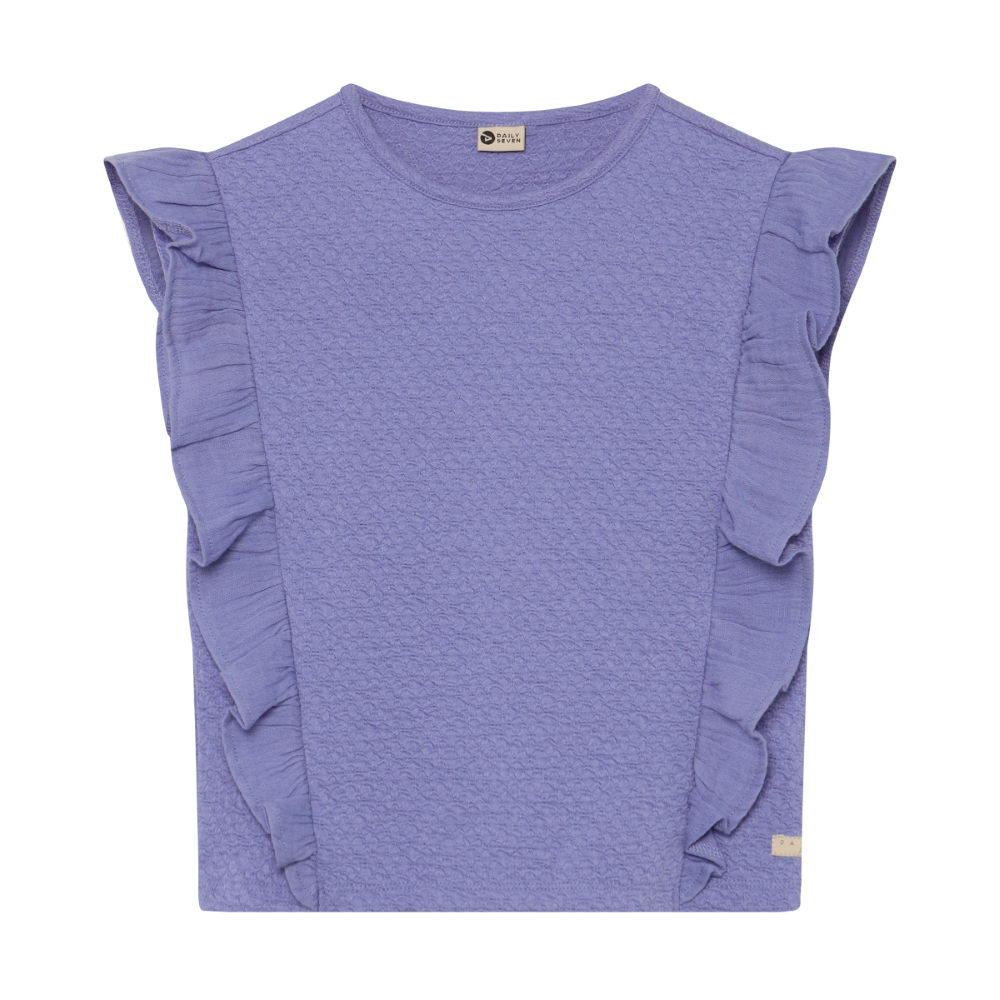 Tshirt Ruffle Purple Blue