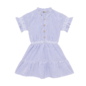 Dress Striped Ruffle Blue