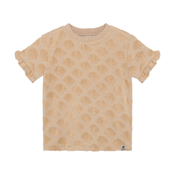 Tshirt Terry Print Latte Sand Shells