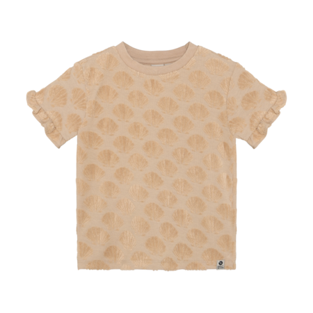 Tshirt Terry Print Latte Sand Shells