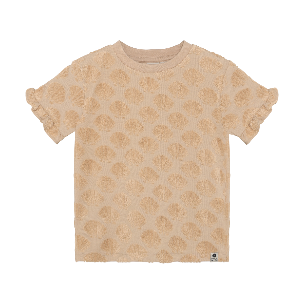 Tshirt Terry Print Latte Sand Shells