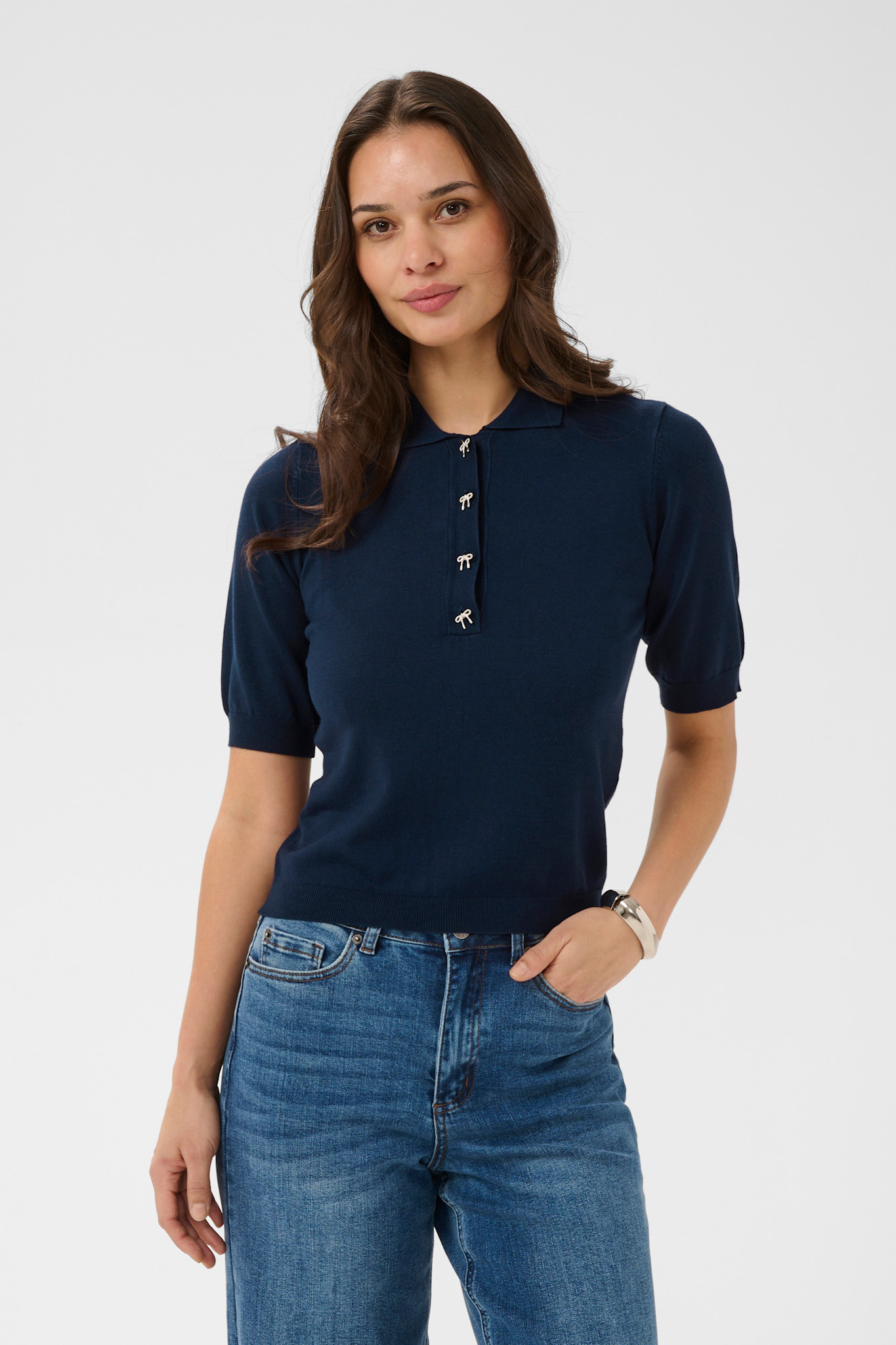 KAlizza Polo Pullover Bows (Navy/White)