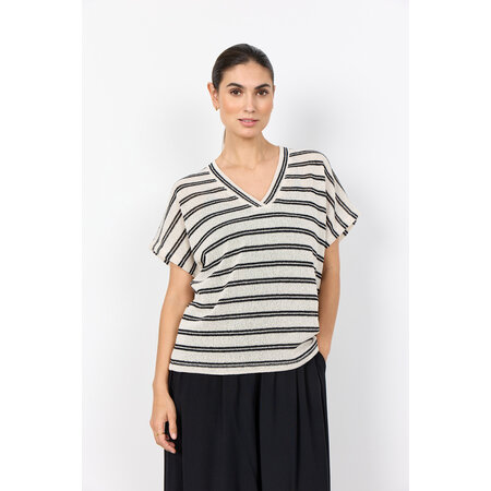 Knitted Top Striped Black Combi