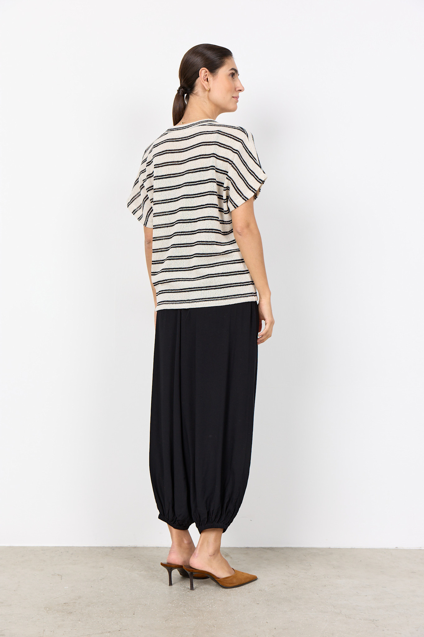 Knitted Top Striped Black Combi