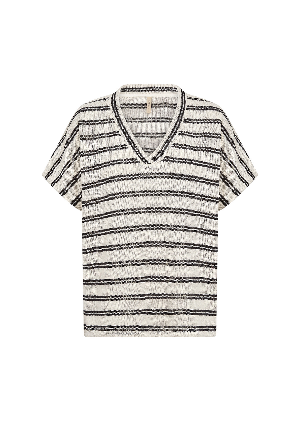 Knitted Top Striped Black Combi