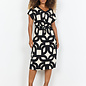 Black White Pattern Knitted Dress