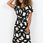 Black White Pattern Knitted Dress