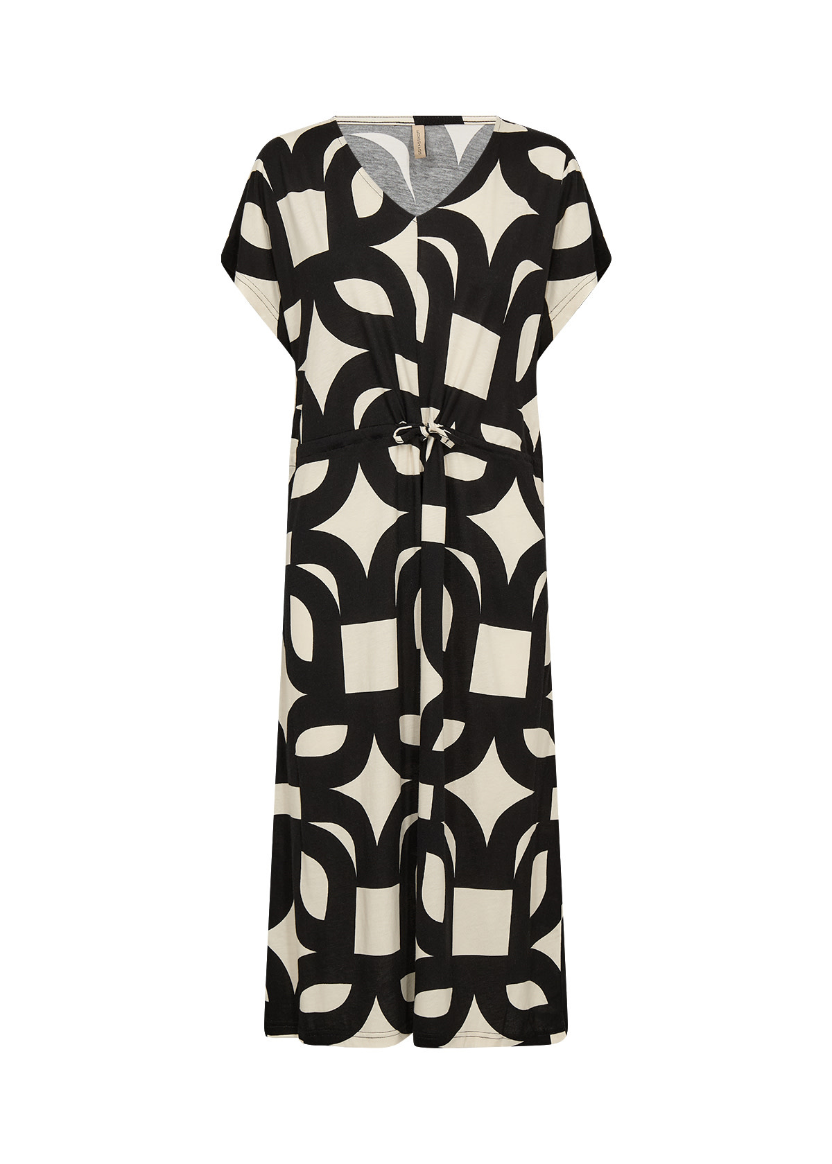 Black White Pattern Knitted Dress