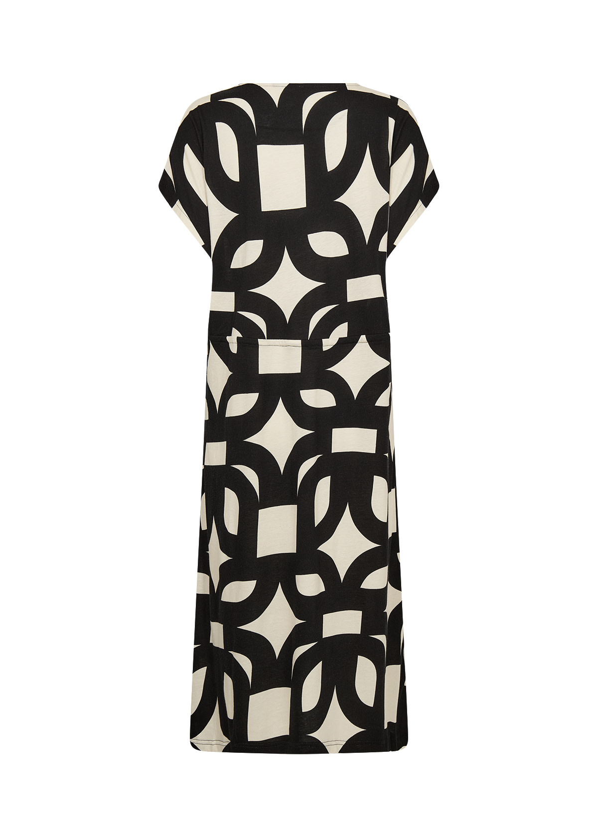 Black White Pattern Knitted Dress