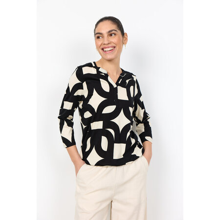 Black White Pattern Knitted Shirt