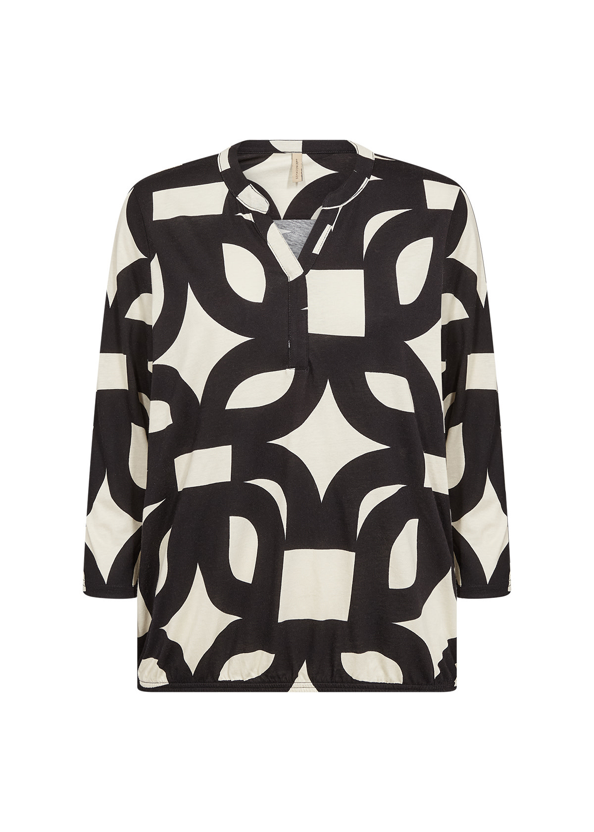 Black White Pattern Knitted Shirt
