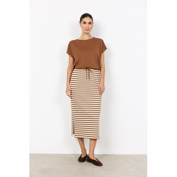 Knitted Skirt Striped Toffee Combi