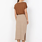 Knitted Skirt Striped Toffee Combi