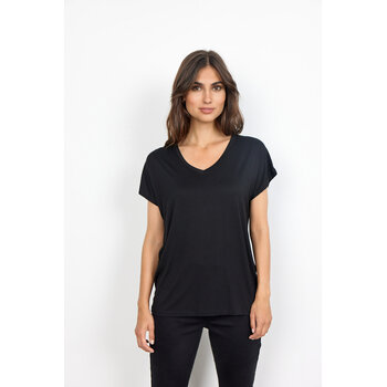 Black Knitted Tshirt V-Neck