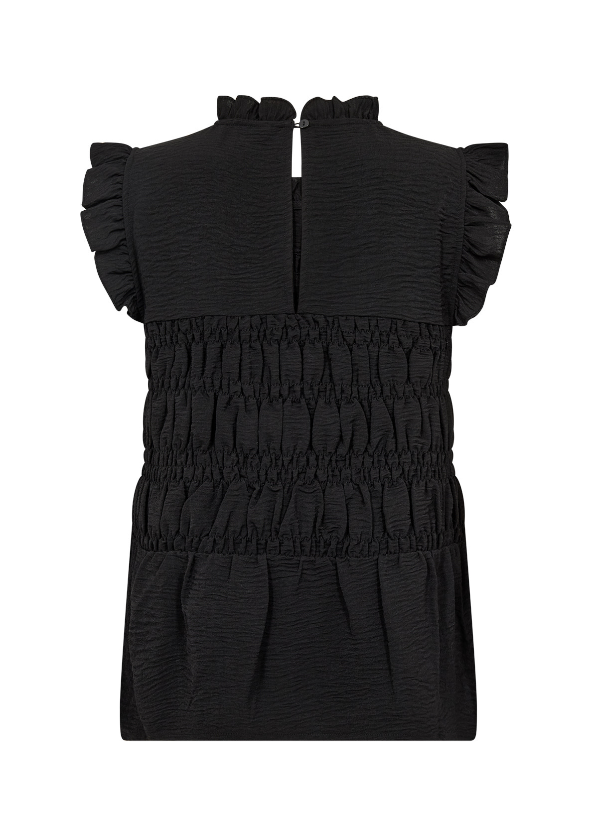 Knitted Blouse Ruffled Short Sleeve