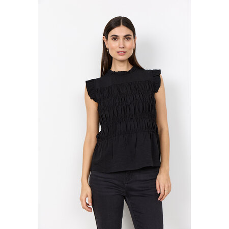 Knitted Blouse Ruffled Short Sleeve