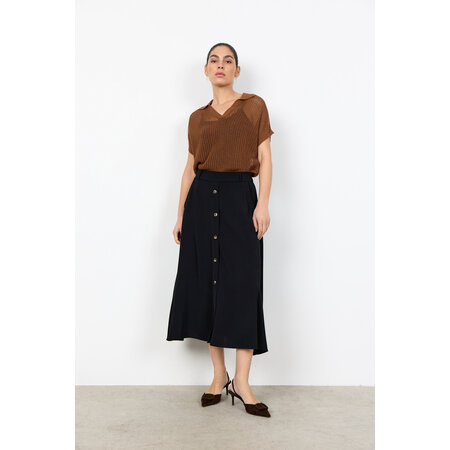 Woven Skirt Black Buttons