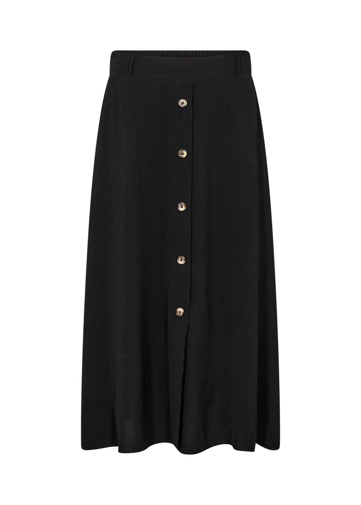 Woven Skirt Black Buttons