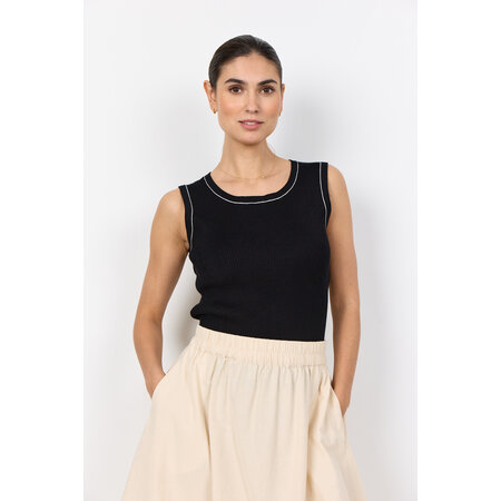 Knitted Tanktop Black White Detail