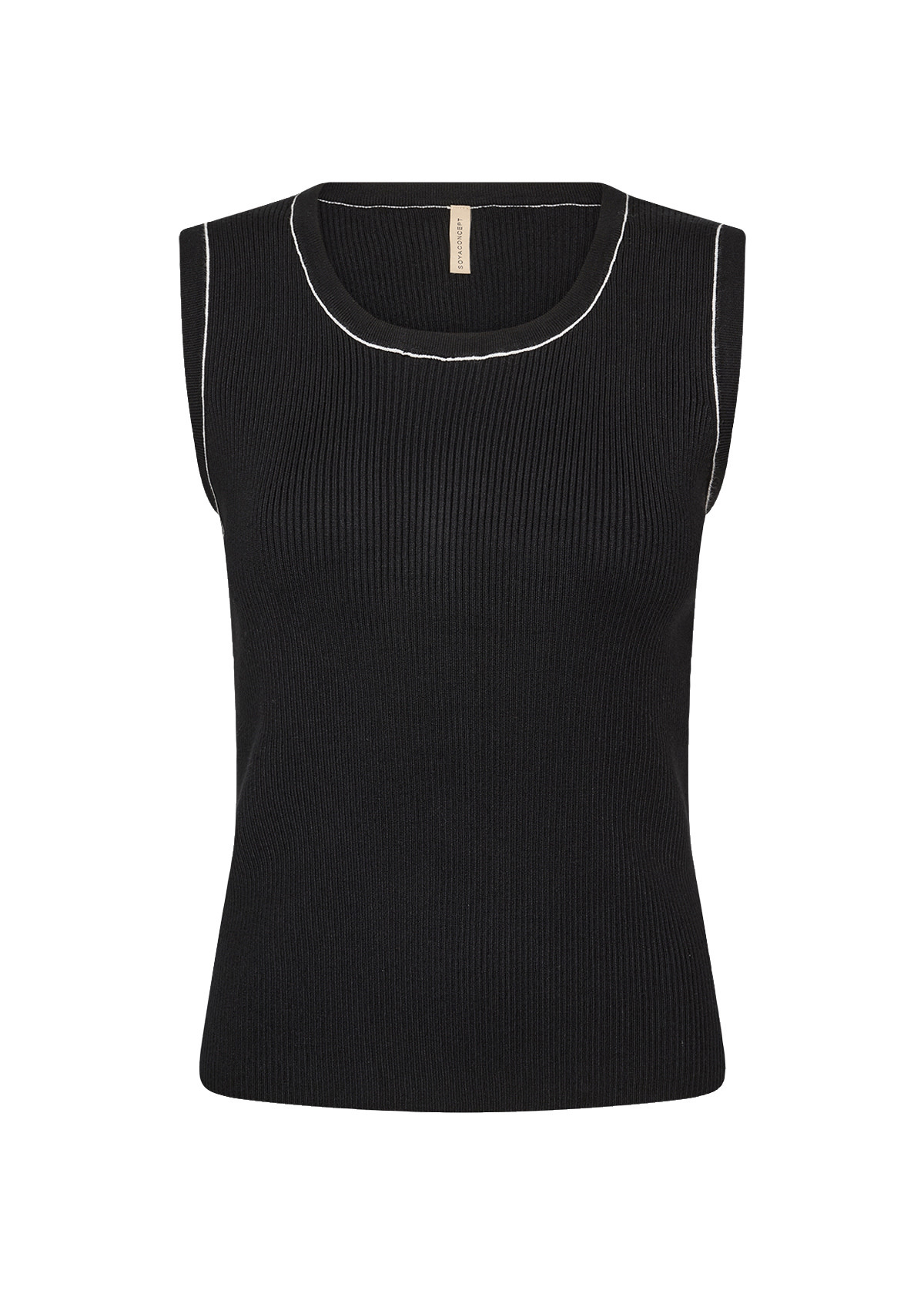 Knitted Tanktop Black White Detail