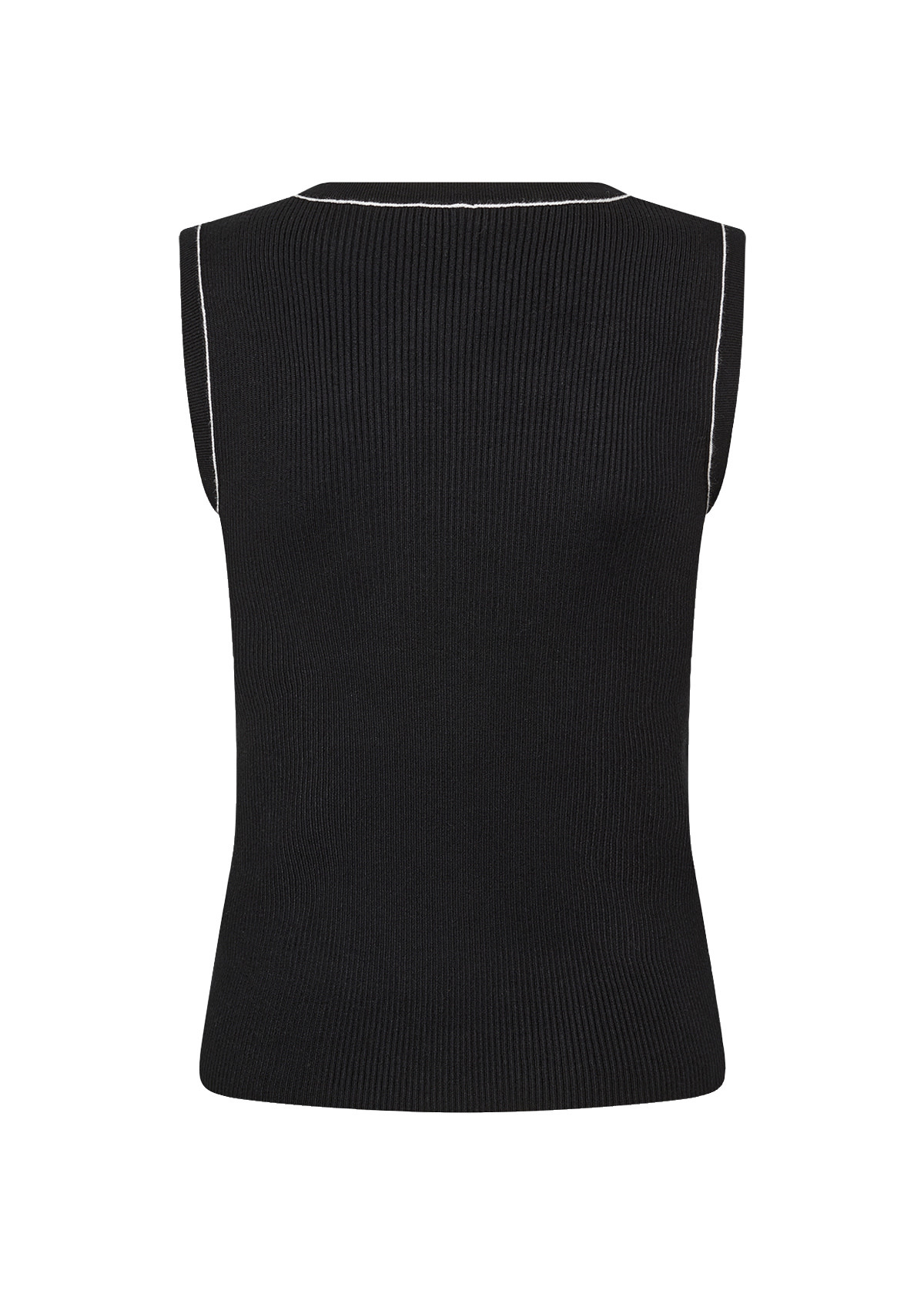 Knitted Tanktop Black White Detail