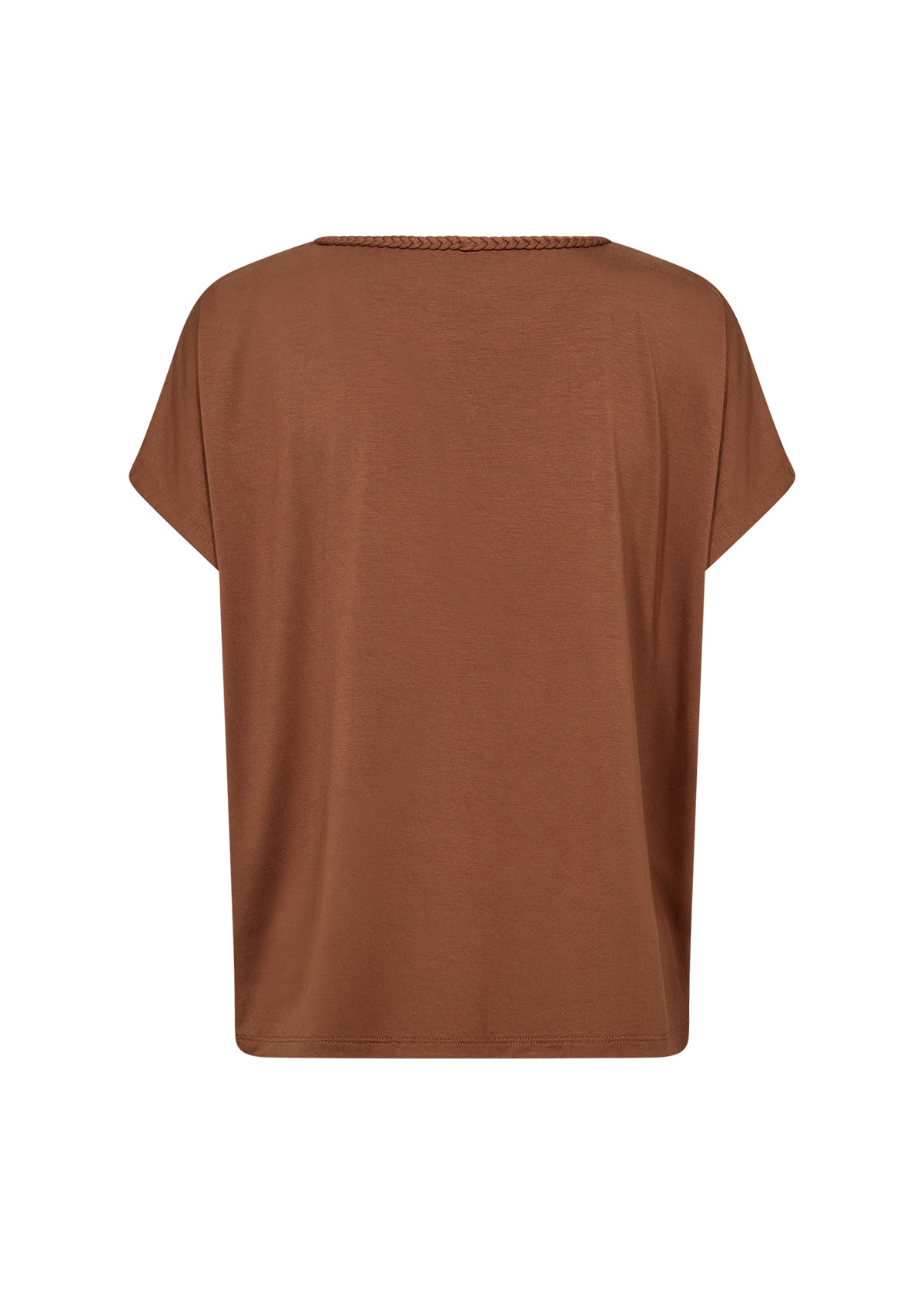 Toffee Knitted Shirt Neck Detail