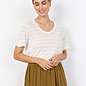 Knitted Tshirt Offwhite Gold Striped
