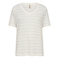 Knitted Tshirt Offwhite Gold Striped