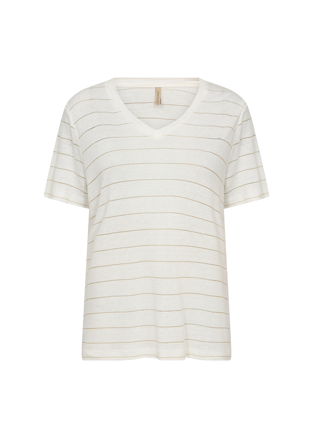 Knitted Tshirt Offwhite Gold Striped
