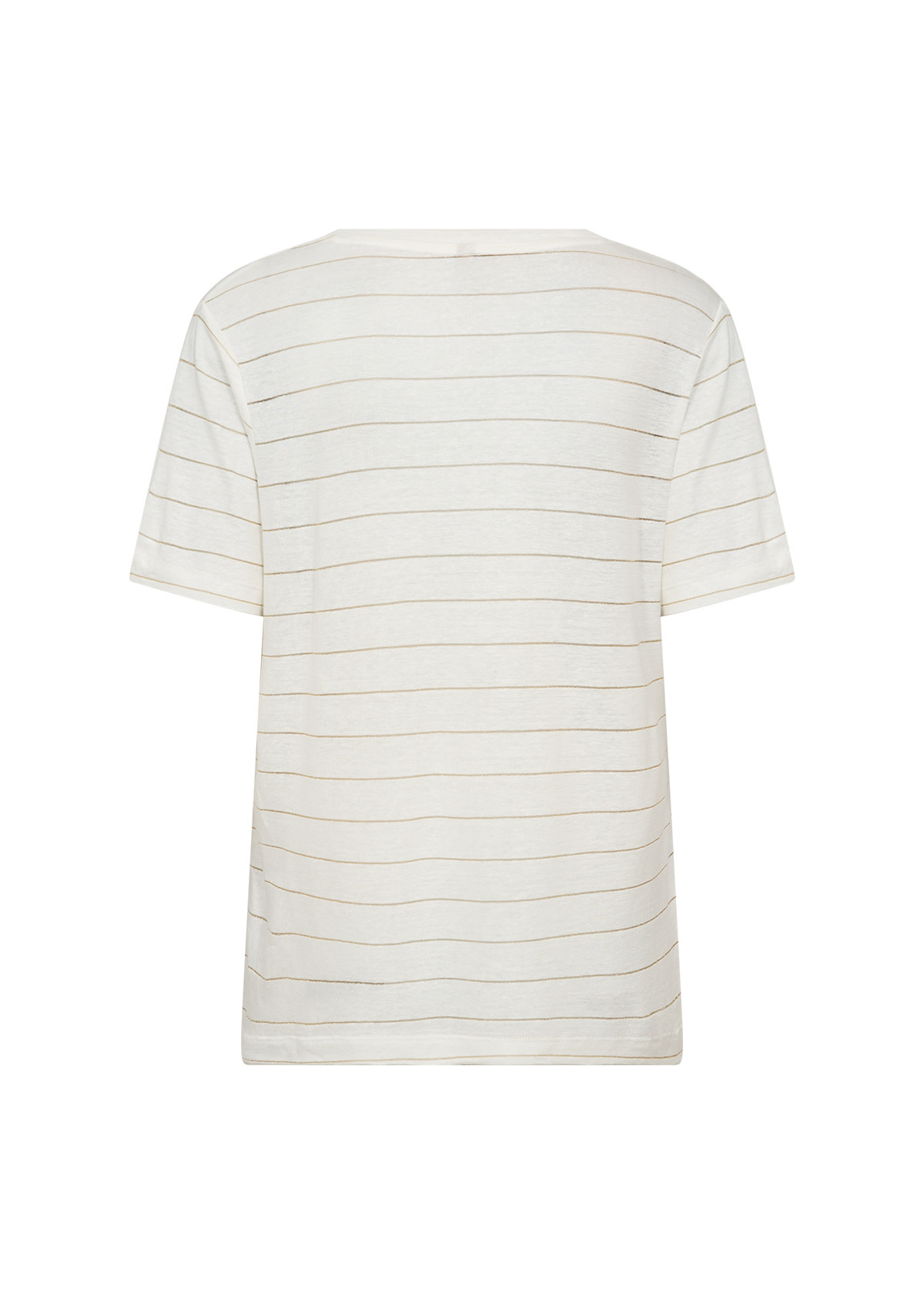Knitted Tshirt Offwhite Gold Striped